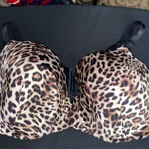 Torrid Leopard Print Bra underwire size 44DDD(F)‎ Wide back closure clean